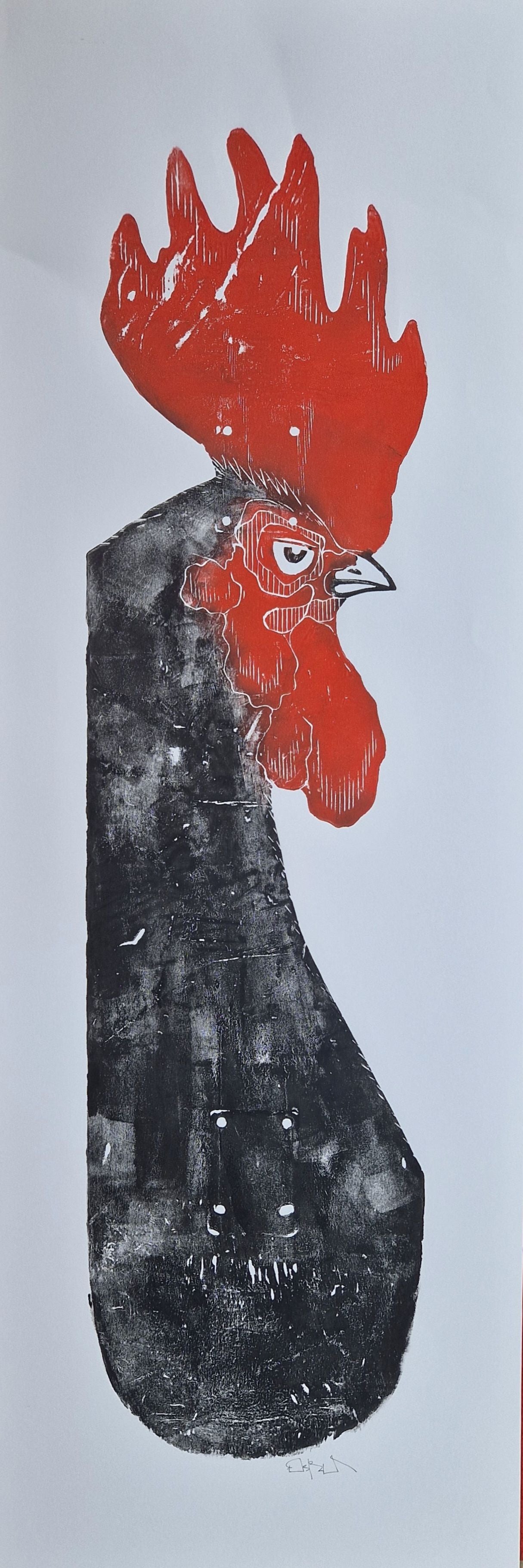Editions d'art de OSRU a pour titre  SKATE/COQ ROUGE style figuratif dim : OSRUprix:70