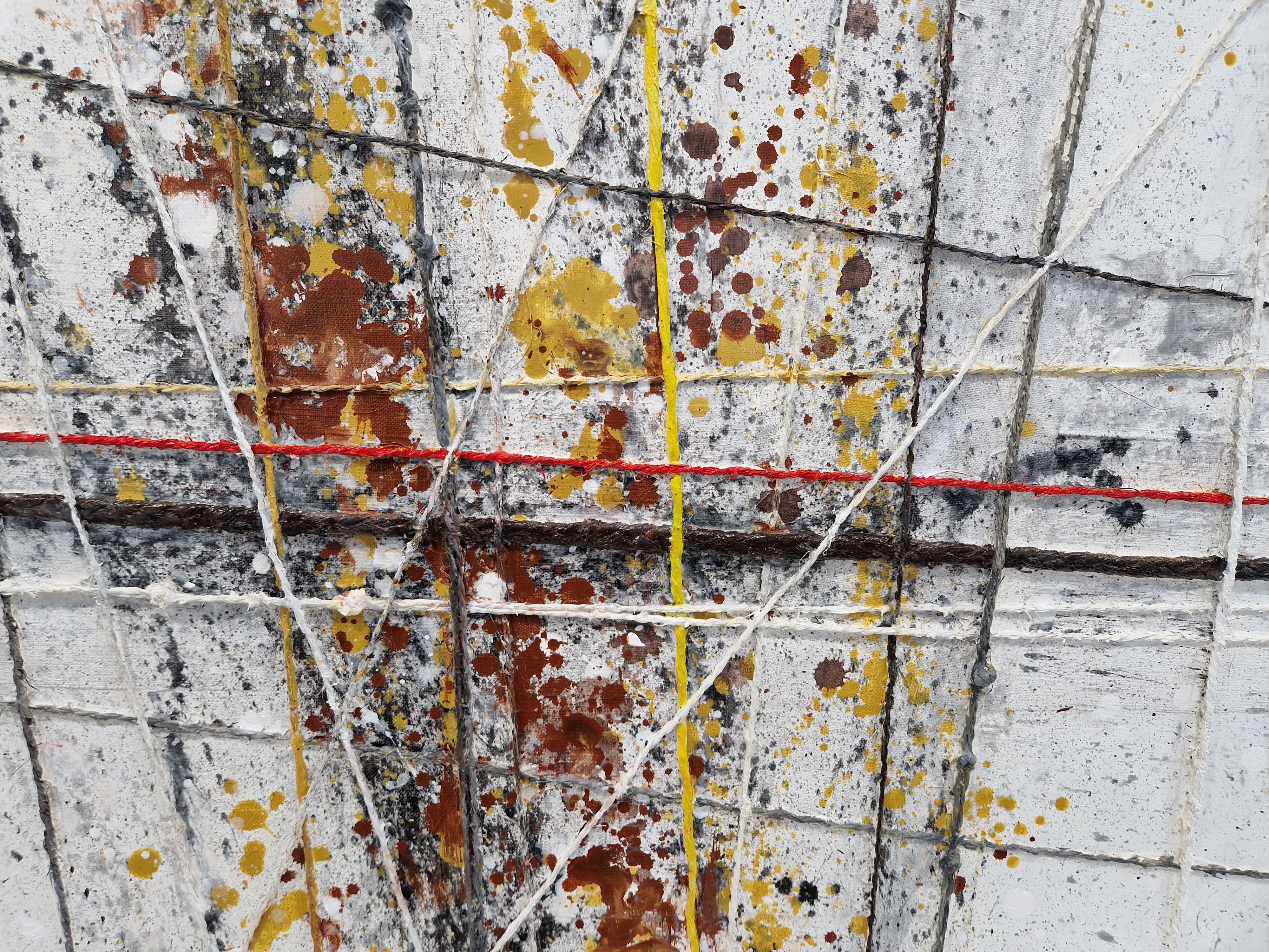 Tableau de Philippe Boliviera a pour titre  Yellow Line style abstrait dim : Philippe Bolivieraprix:700
