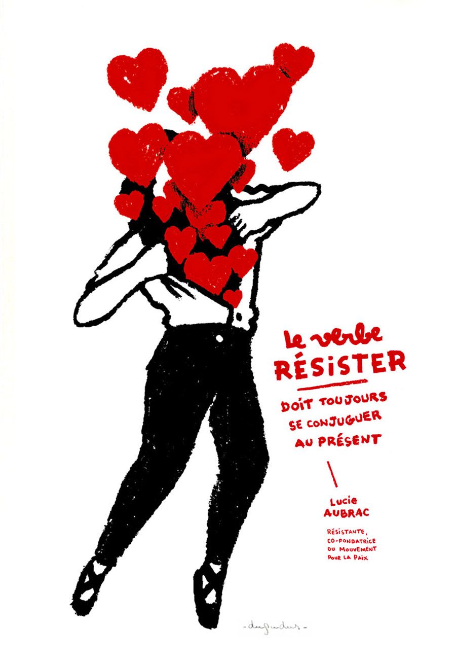 Editions d'art de DUGUDUS a pour titre  LE VERBE RESISTER style figuratif, graphique dim : DUGUDUSprix:40