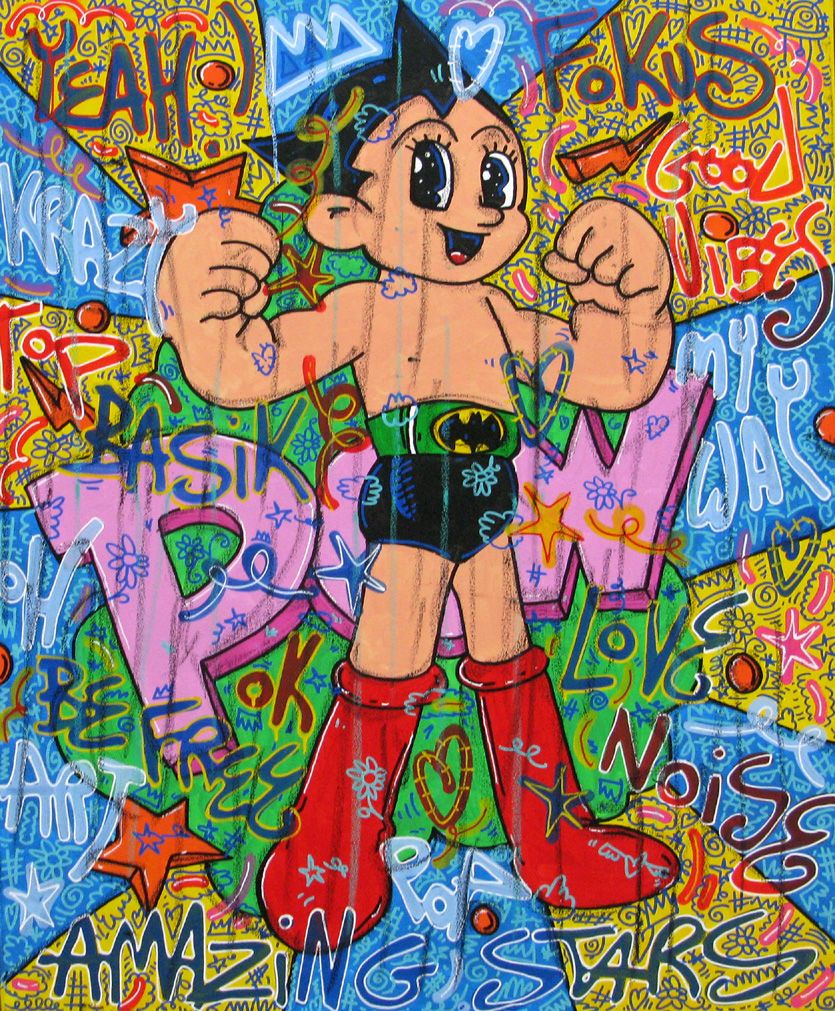 Tableau de RICO SAB a pour titre  Astrobat style street pop art dim : RICO SABprix:650
