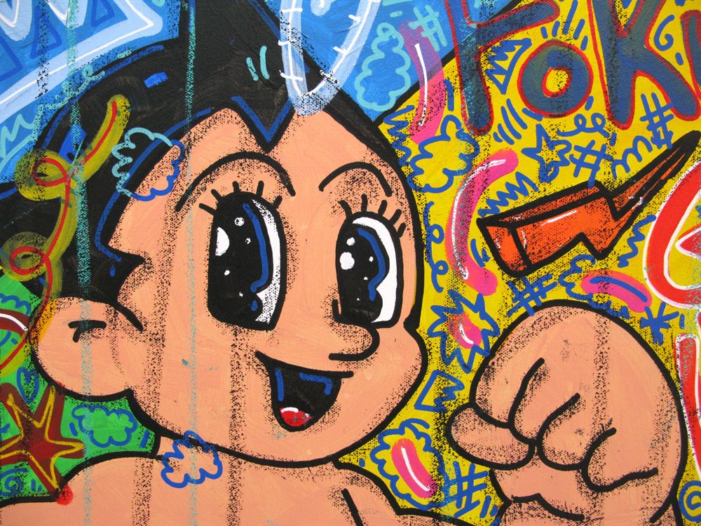 Tableau de RICO SAB a pour titre  Astrobat style street pop art dim : RICO SABprix:650