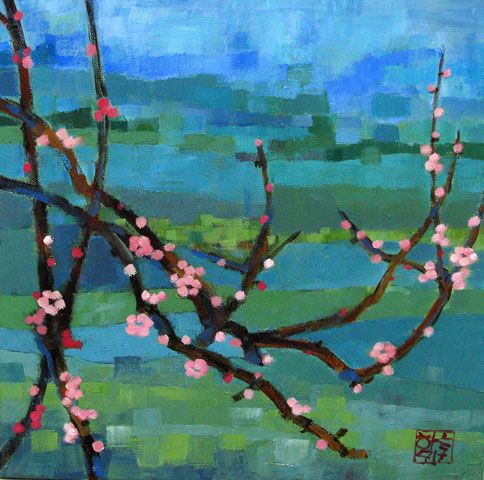 Tableau de JEONG MIN LEE a pour titre  PREMICES DU PRINTEMPS style figuratif dim : JEONG MIN LEEprix:220