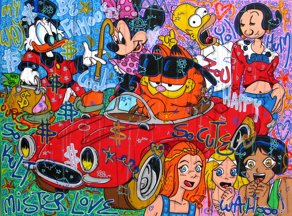 Tableau de RICO SAB a pour titre  Be famous $ style street pop art dim : RICO SABprix:1350