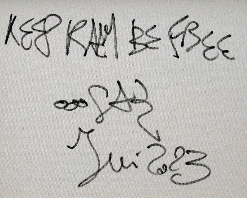 Tableau de RICO SAB a pour titre  Keep krazy be free style street pop art, street art dim : RICO SABprix:1650