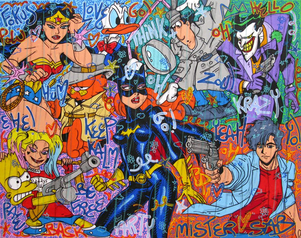 Tableau de RICO SAB a pour titre  Keep krazy be free style street pop art, street art dim : RICO SABprix:1650