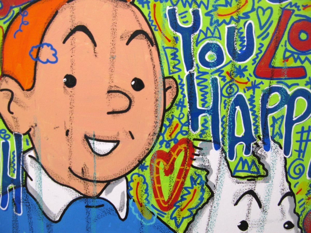 Tableau de RICO SAB a pour titre  Makes you happy style street pop art, street art dim : RICO SABprix:320