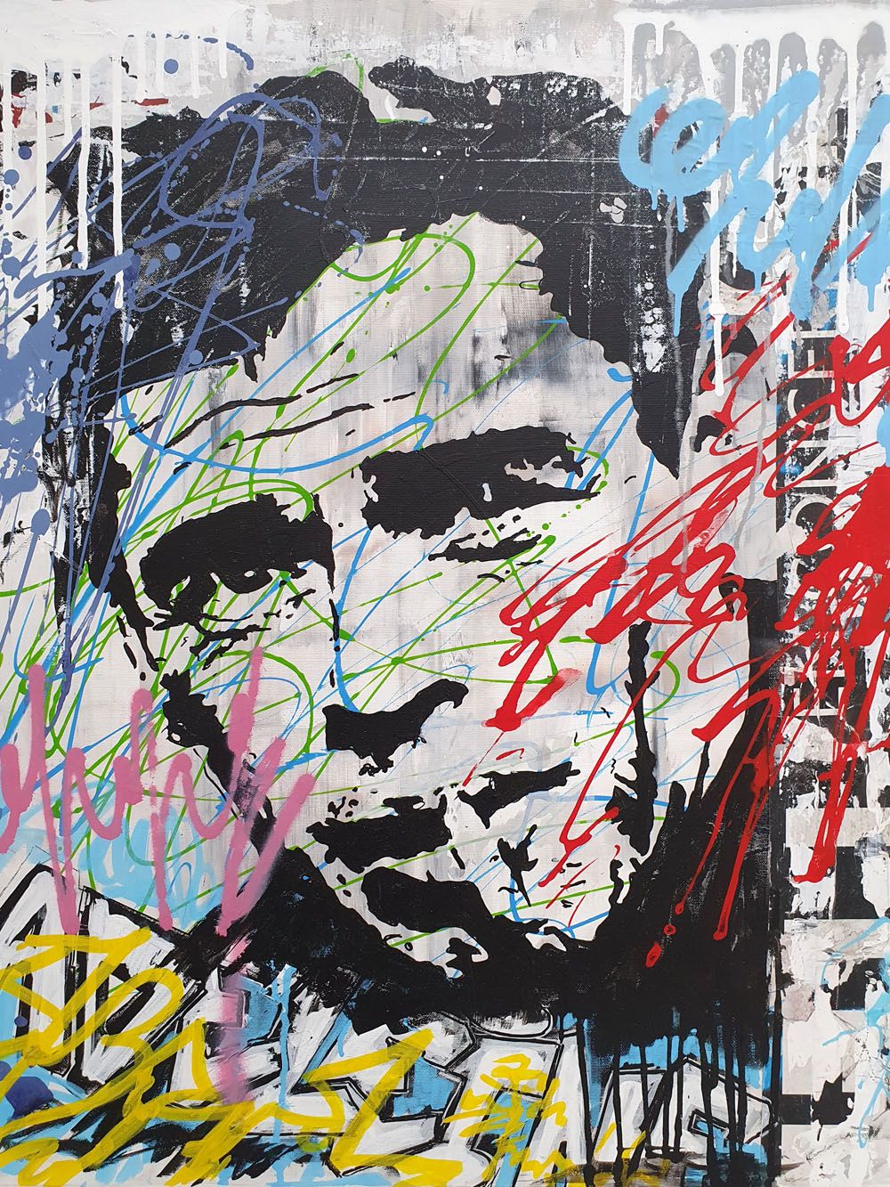 Editions d'art de PATRICIA GADISSEUR a pour titre  JACQUES BREL style street pop art dim : PATRICIA GADISSEURprix:70