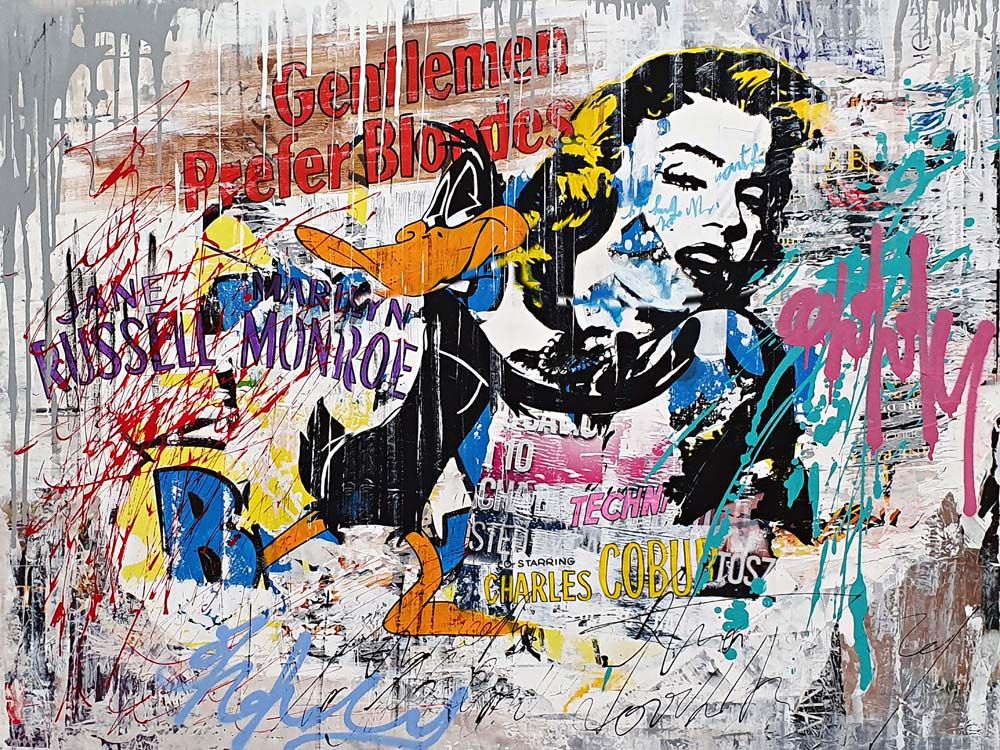 Editions d'art de PATRICIA GADISSEUR a pour titre  GENTLEMEN PREFER BLONDES style street pop art dim : PATRICIA GADISSEURprix:70