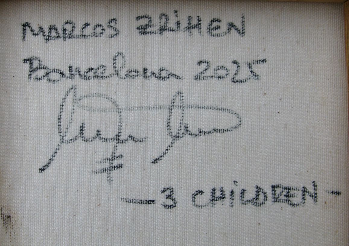 Tableau de MARCOS ZRIHEN NOWOTNY a pour titre  3 Children - Barcelona 2025 style figuratif dim : MARCOS ZRIHEN NOWOTNYprix:80