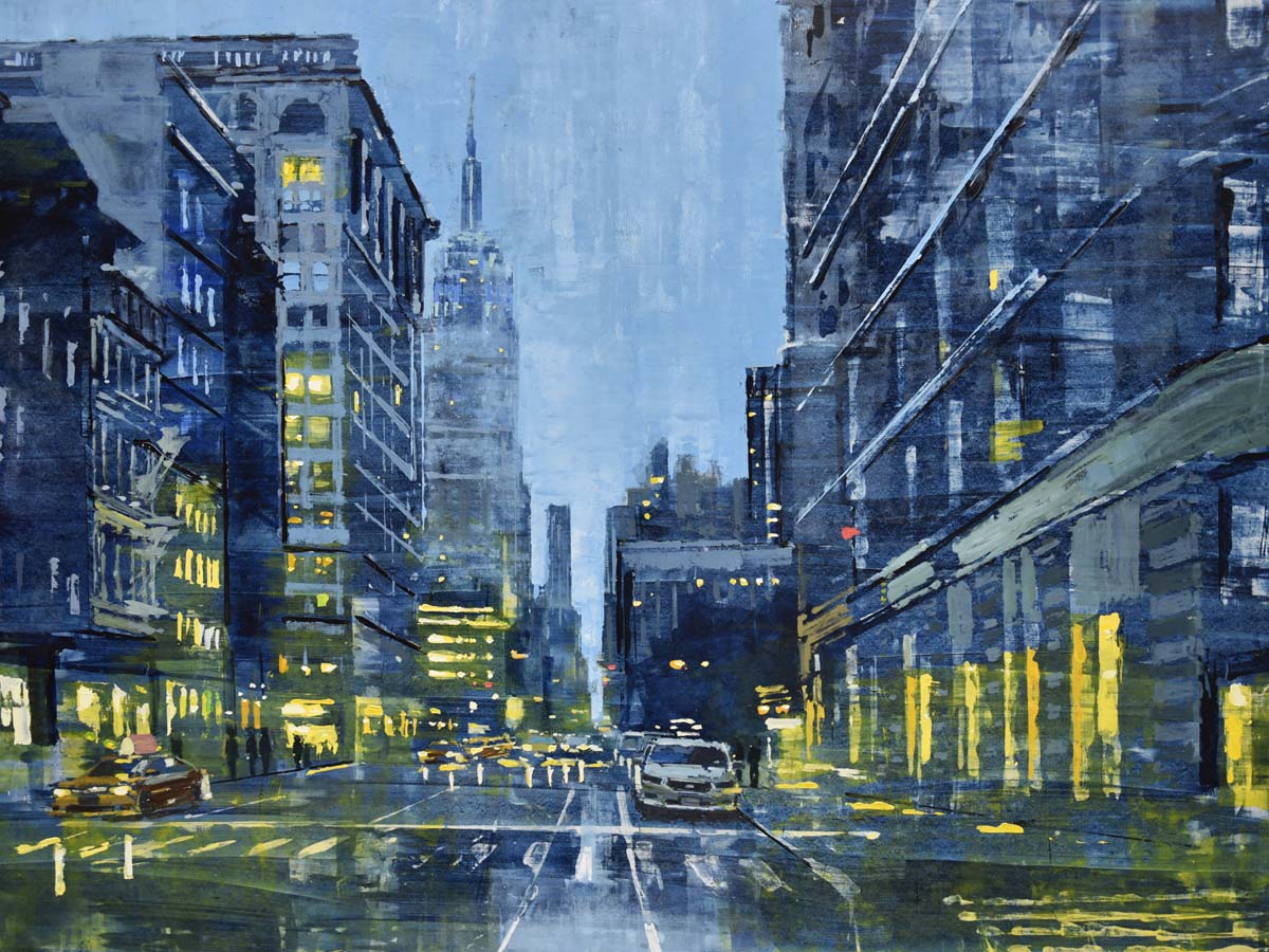 Editions d'art de ADRIEN FAVEAU a pour titre  5TH AVENUE EVENING LIGHTS style figuratif dim : ADRIEN FAVEAUprix:320