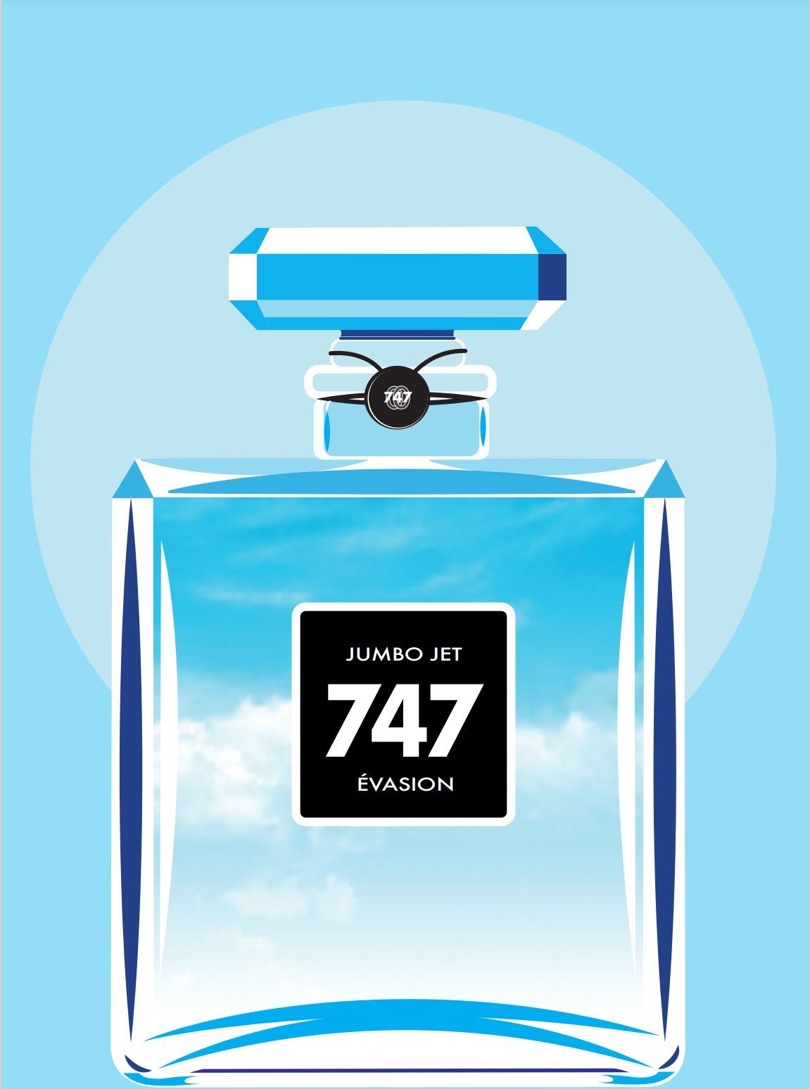 Editions d'art de JMC a pour titre  PARFUM 747 style figuratif, graphique dim : JMCprix:30