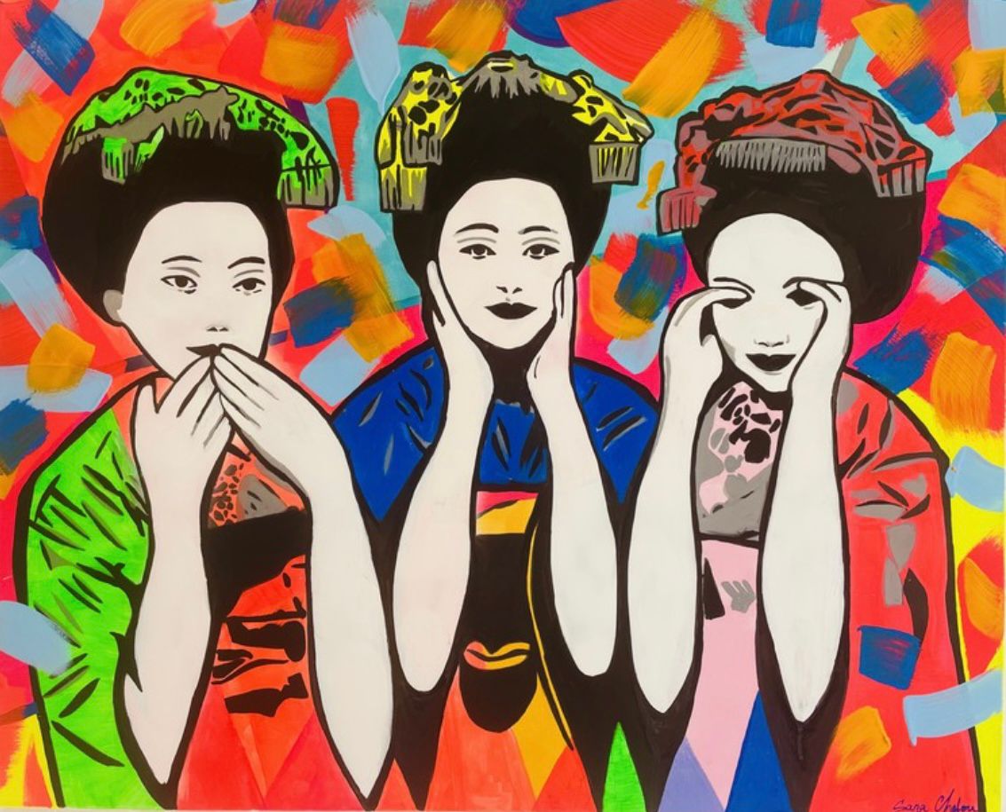 Tableau de SARA CHELOU a pour titre  Maïko style street pop art dim : SARA CHELOUprix:890