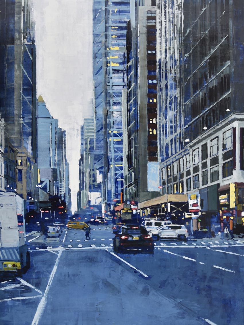 Editions d'art de ADRIEN FAVEAU a pour titre  8TH AVENUE IN BLUE style figuratif dim : ADRIEN FAVEAUprix:70