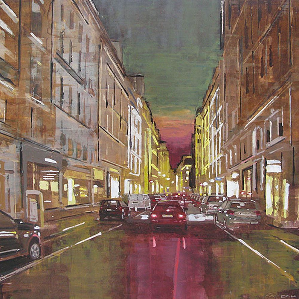 Tableau de ADRIEN FAVEAU a pour titre  RUE ST HONORÉ style figuratif dim : ADRIEN FAVEAUprix:1800