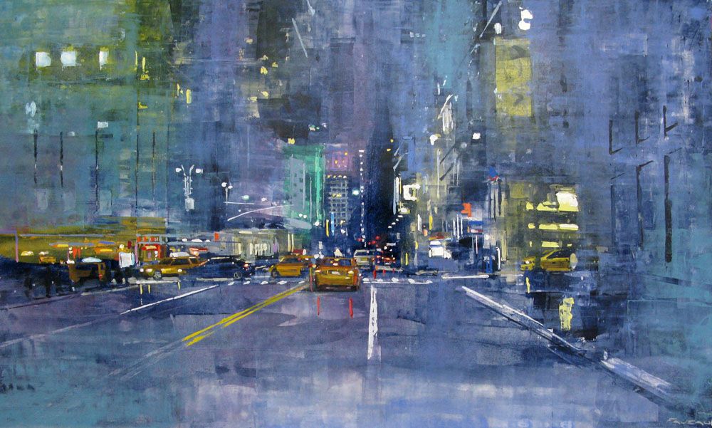 Tableau de ADRIEN FAVEAU a pour titre  34 TH STREET'S COLORS style figuratif dim : ADRIEN FAVEAUprix:2500