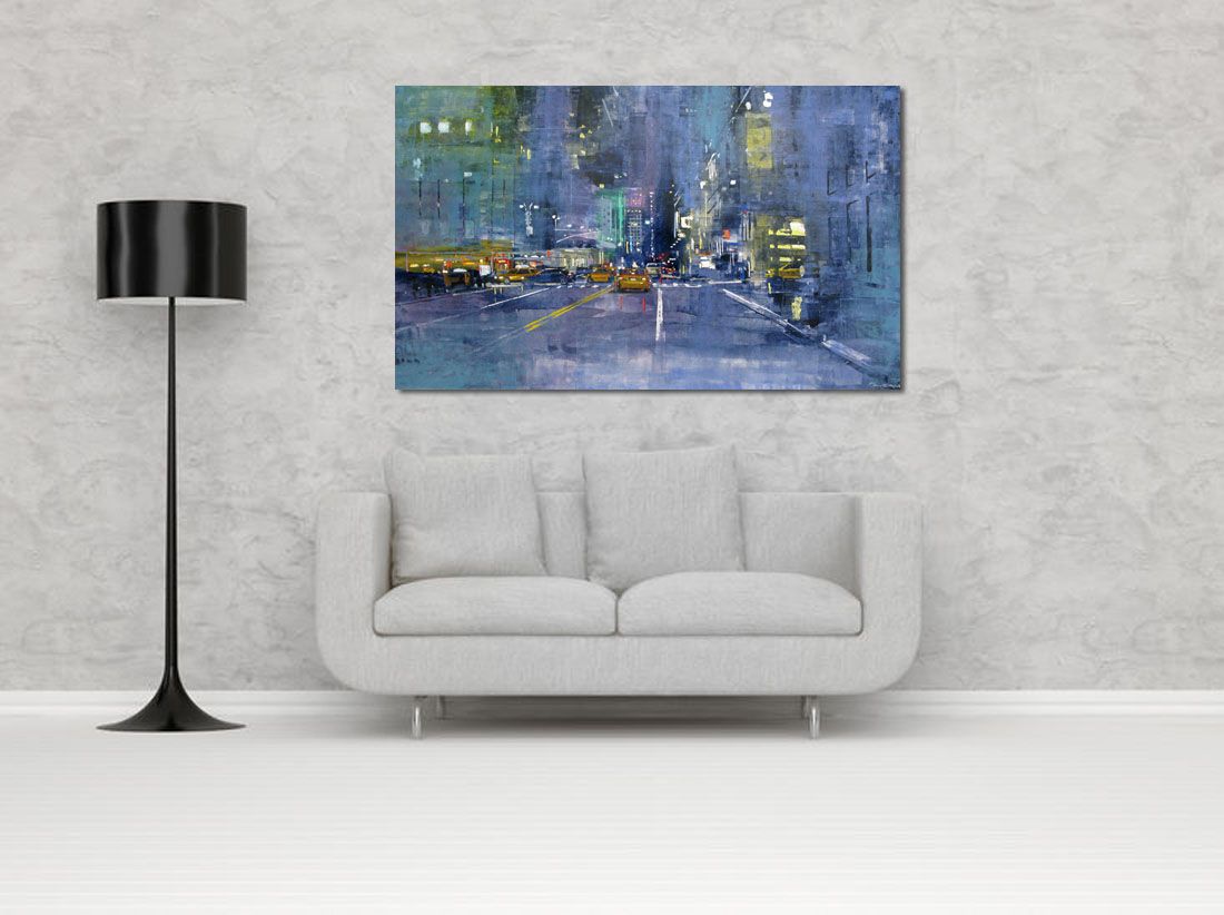 Tableau de ADRIEN FAVEAU a pour titre  34 TH STREET'S COLORS style figuratif dim : ADRIEN FAVEAUprix:2500