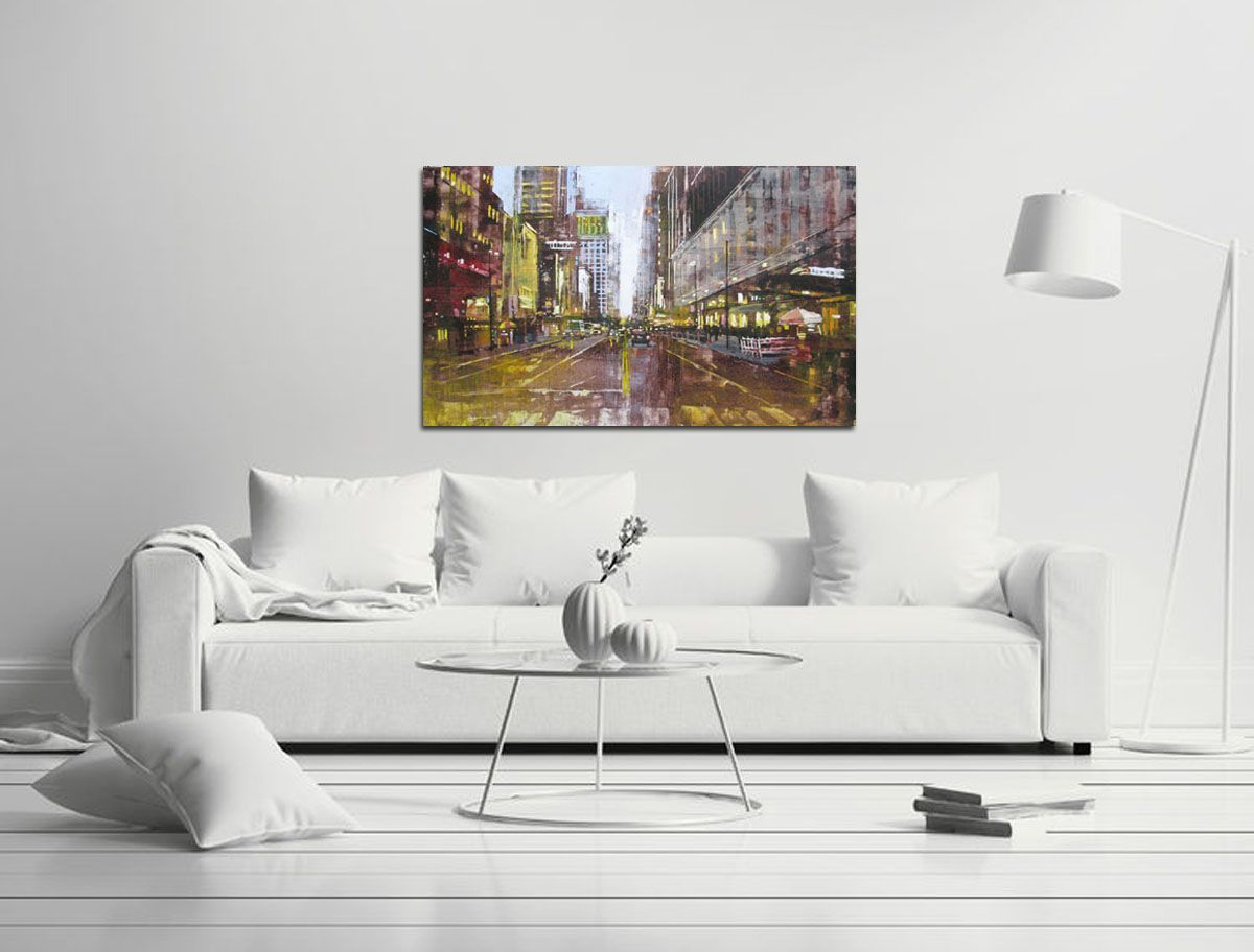 Tableau de ADRIEN FAVEAU a pour titre  WEST 34TH STREET style figuratif dim : ADRIEN FAVEAUprix:5000