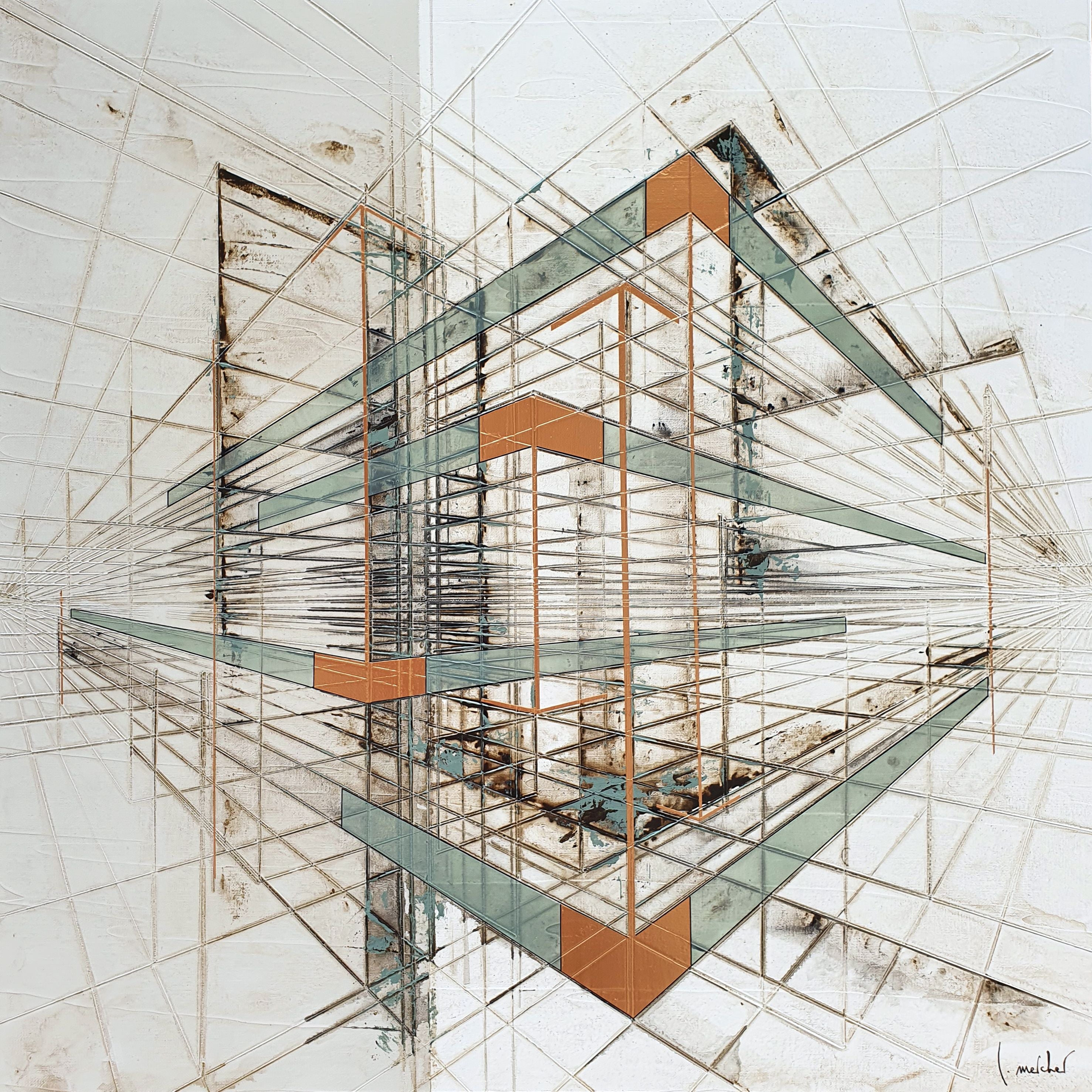Tableau de LUDOVIC MERCHER a pour titre  AXIS style abstrait dim : LUDOVIC MERCHERprix:800
