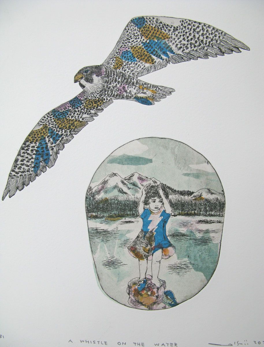 Editions d'art de ATSUKO ISHII a pour titre  A WHISTLE ON THE WATER style figuratif dim : ATSUKO ISHIIprix:130