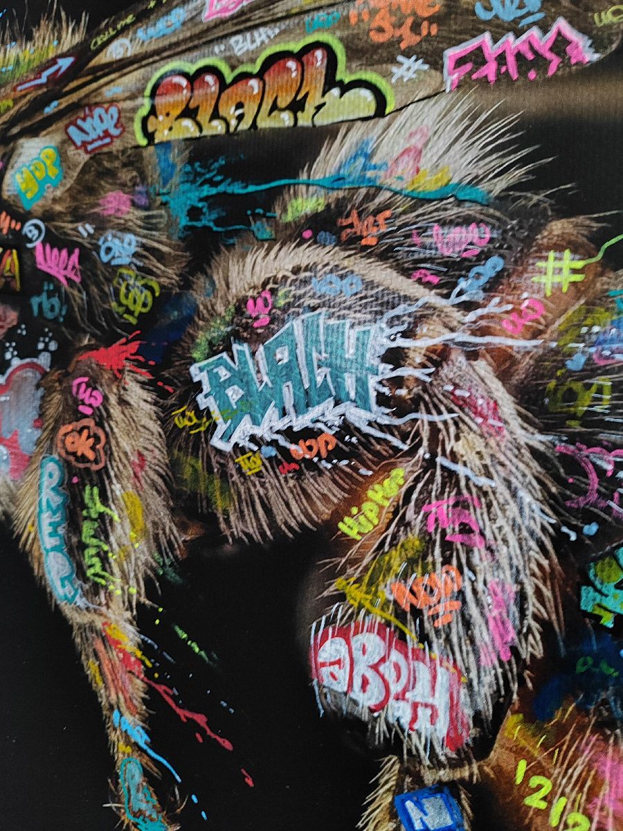 Tableau de BLACH a pour titre  Abeille style graffiti, street art dim : BLACHprix:550