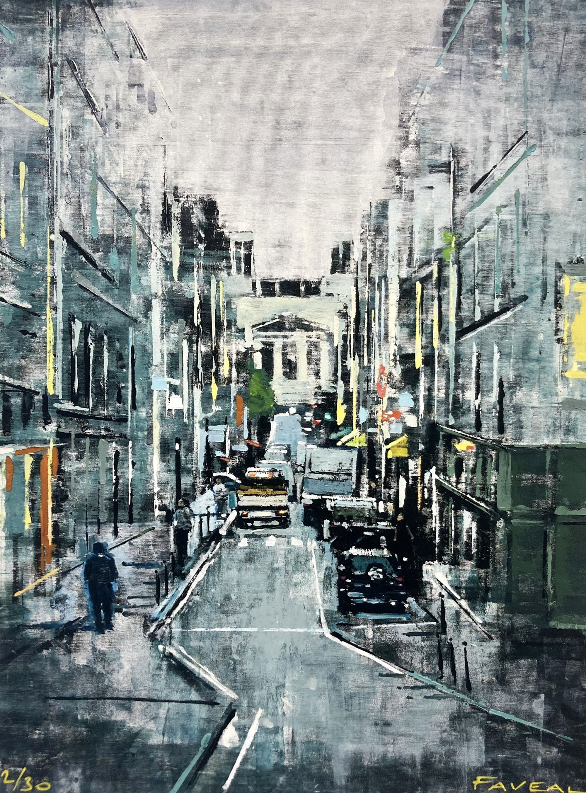 Editions d'art de ADRIEN FAVEAU a pour titre  Adrien Faveau RUE D'HAUTEVILLE II style figuratif dim : ADRIEN FAVEAUprix:70