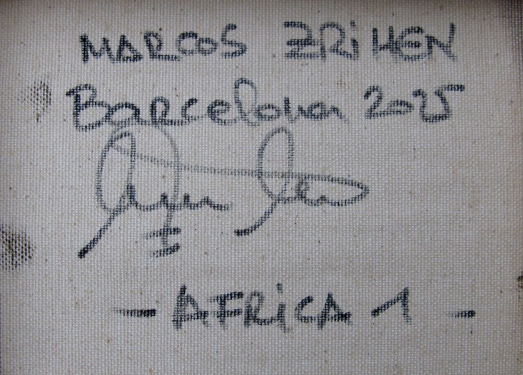 Tableau de MARCOS ZRIHEN NOWOTNY a pour titre  Africa 1 - Barcelona 2025 style figuratif dim : MARCOS ZRIHEN NOWOTNYprix:80