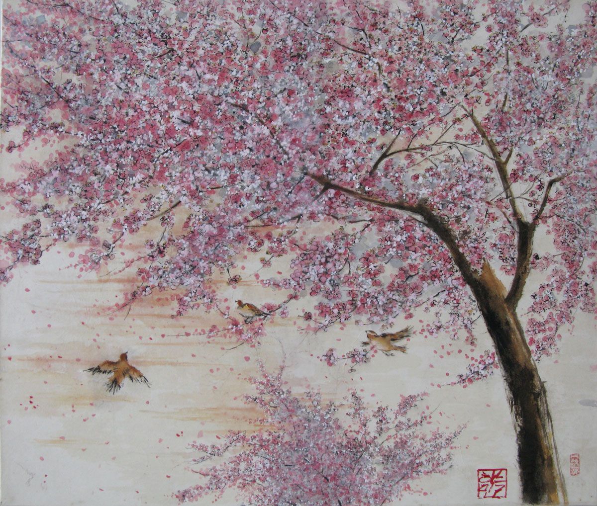 Tableau de JEONG MIN LEE a pour titre  Au Crépuscule style figuratif dim : JEONG MIN LEEprix:450