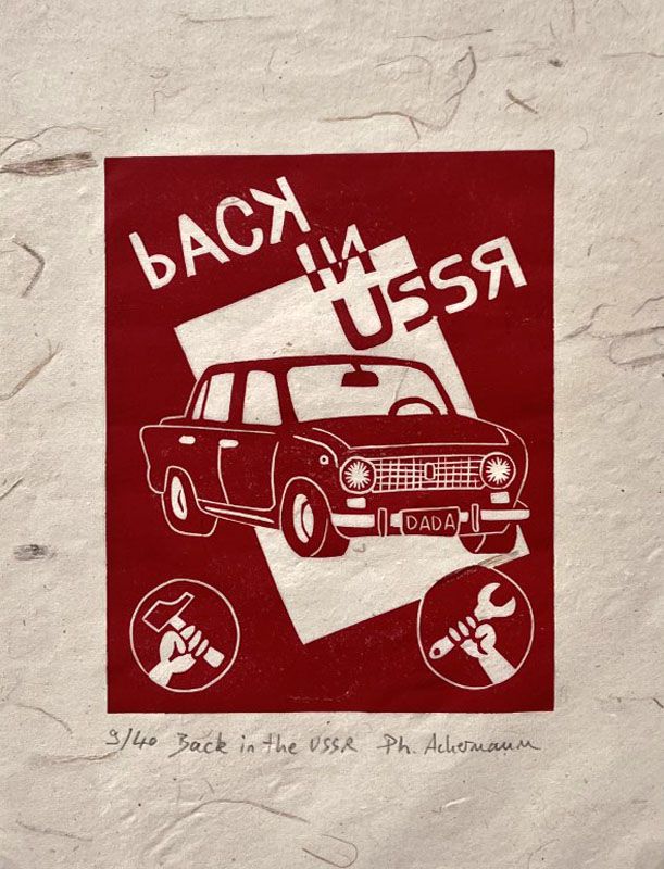 Editions d'art de PHILIPPE ACHERMANN a pour titre  BACK IN URSS style figuratif, graphique dim : PHILIPPE ACHERMANNprix:40