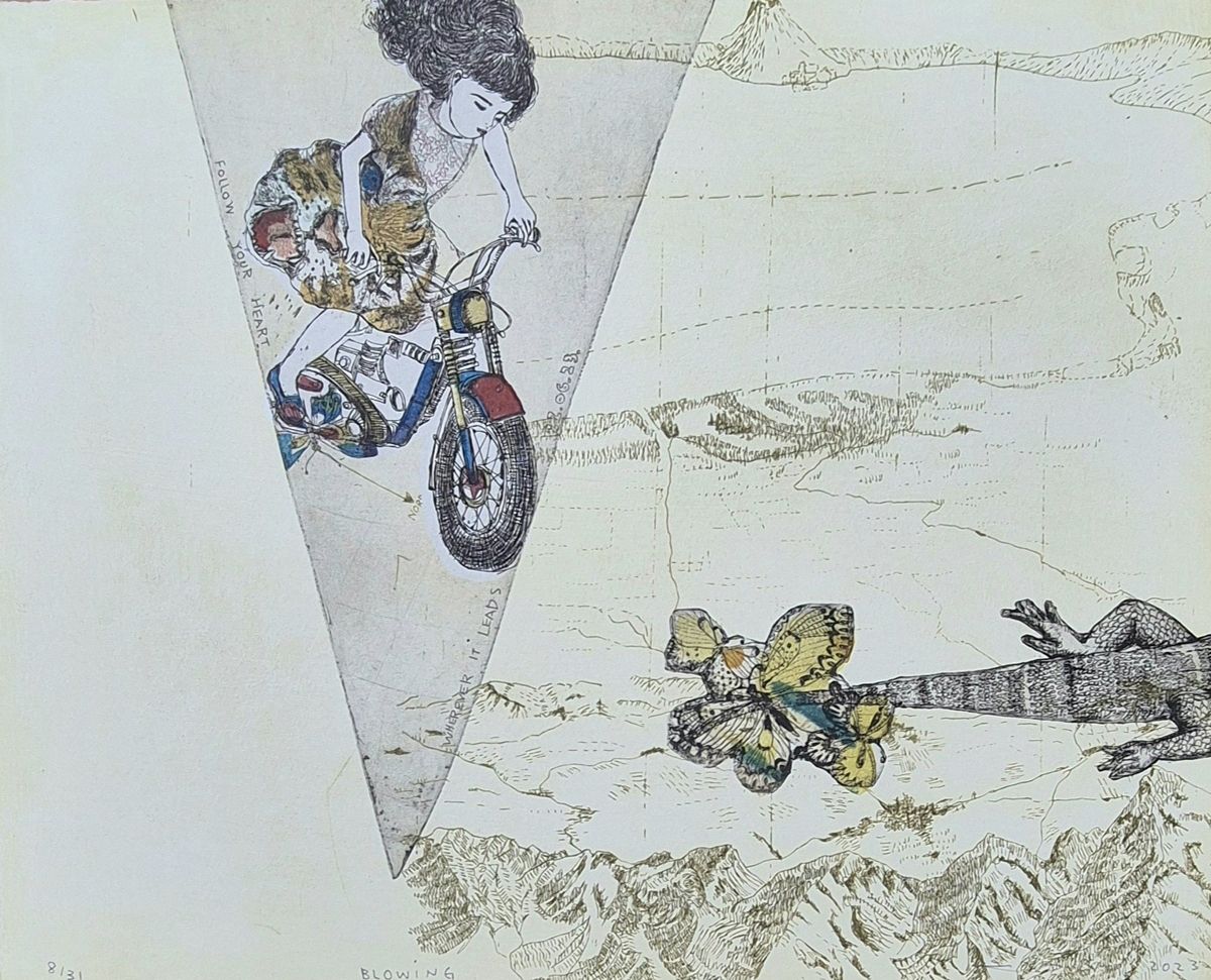Dessin de ATSUKO ISHII a pour titre  BLOWING style figuratif dim : ATSUKO ISHIIprix:130