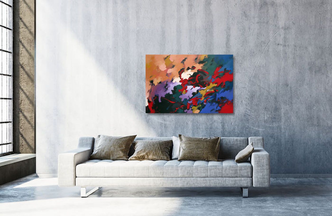 Tableau de BRUNEAU a pour titre  THE SCREAM OF THE BUTTERFLY style abstrait dim : BRUNEAUprix:1000