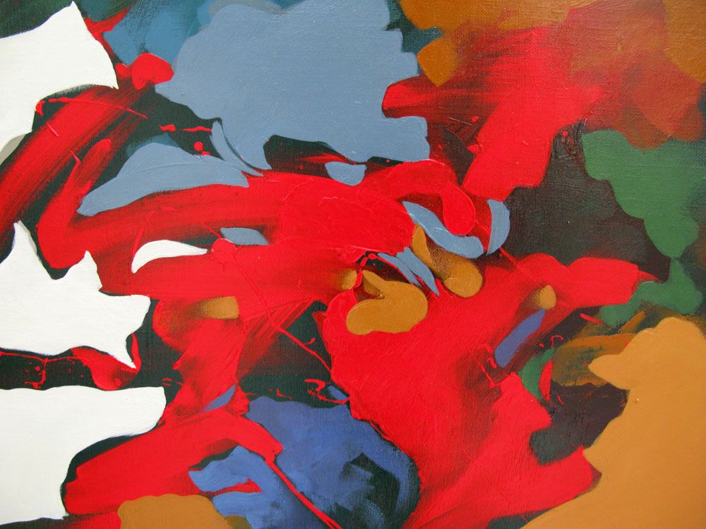 Tableau de BRUNEAU a pour titre  PEINTURE ABSTRAITE 77 style abstrait dim : BRUNEAUprix: