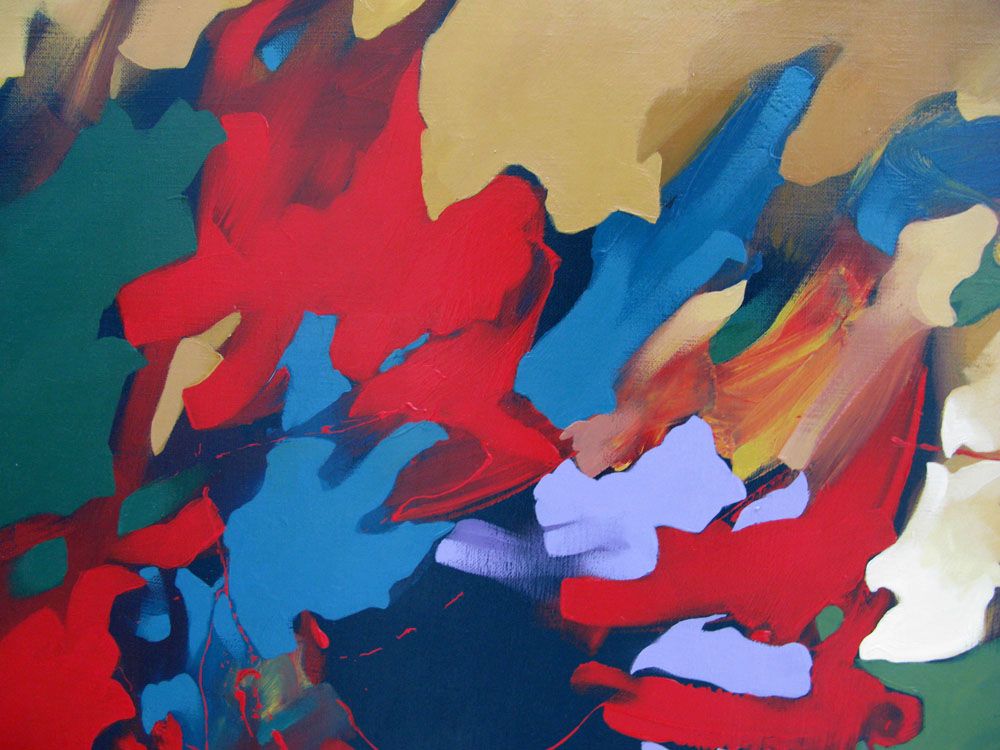 Tableau de BRUNEAU a pour titre  PEINTURE ABSTRAITE 79 style abstrait dim : BRUNEAUprix: