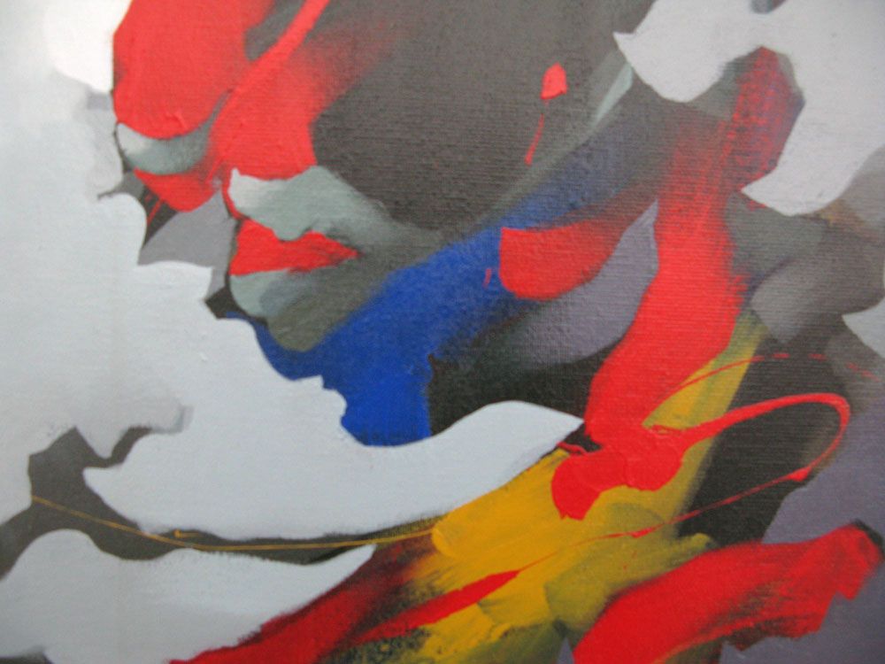 Tableau de BRUNEAU a pour titre  MME BOVARY style abstrait dim : BRUNEAUprix:
