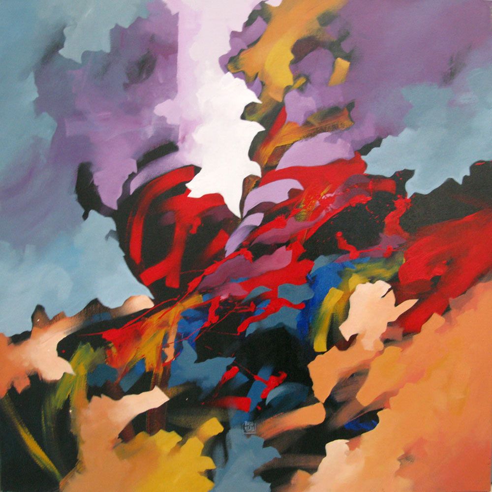 Tableau de BRUNEAU a pour titre  STAIRWAY TO HEAVEN style abstrait dim : BRUNEAUprix: