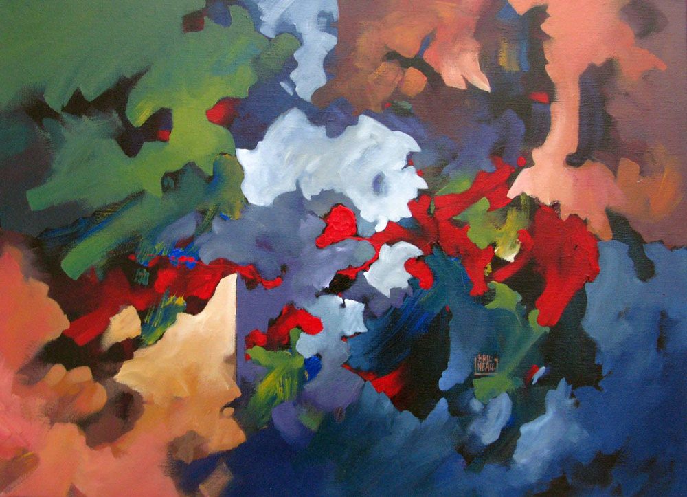 Tableau de BRUNEAU a pour titre  PEINTURE ABSTRAITE 32 style abstrait dim : BRUNEAUprix:300