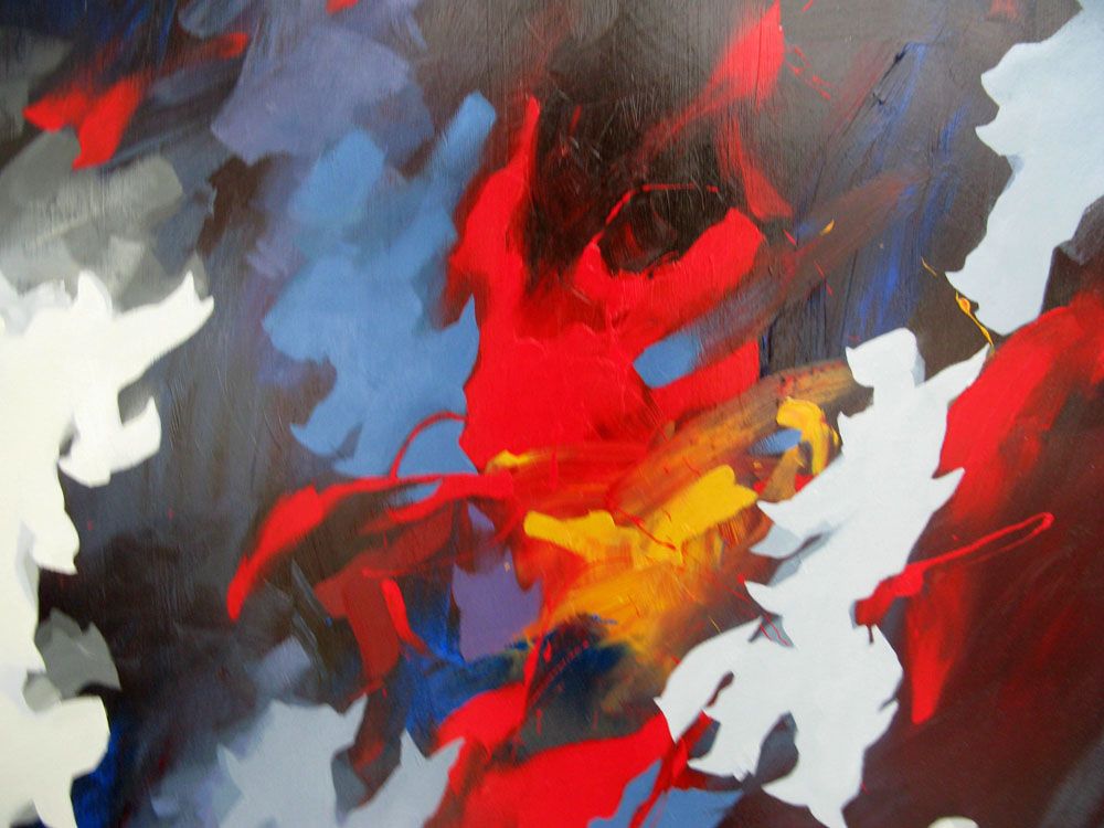 Tableau de BRUNEAU a pour titre  DANS LES GLACES DE L'AFRIQUE style abstrait dim : BRUNEAUprix: