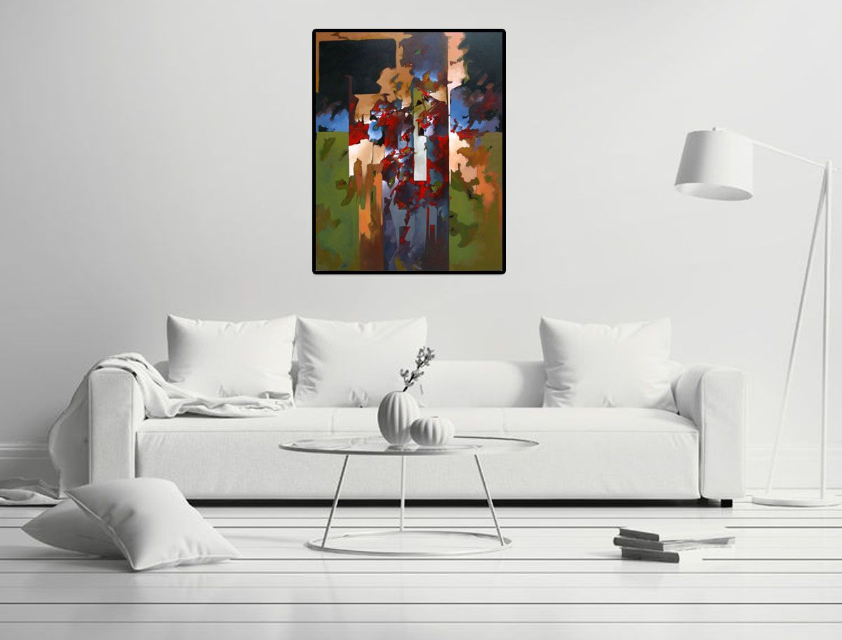 Tableau de BRUNEAU a pour titre  PEINTURE ABSTRAITE 23 style abstrait dim : BRUNEAUprix: