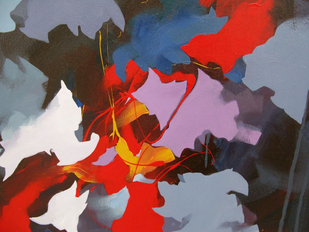 Tableau de BRUNEAU a pour titre  PEINTURE ABSTRAITE 88 style abstrait dim : BRUNEAUprix: