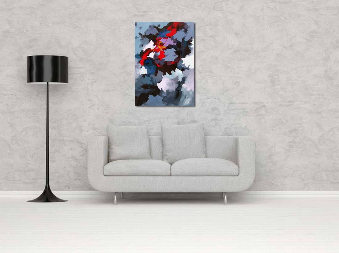 Tableau de BRUNEAU a pour titre  PEINTURE ABSTRAITE 88 style abstrait dim : BRUNEAUprix: