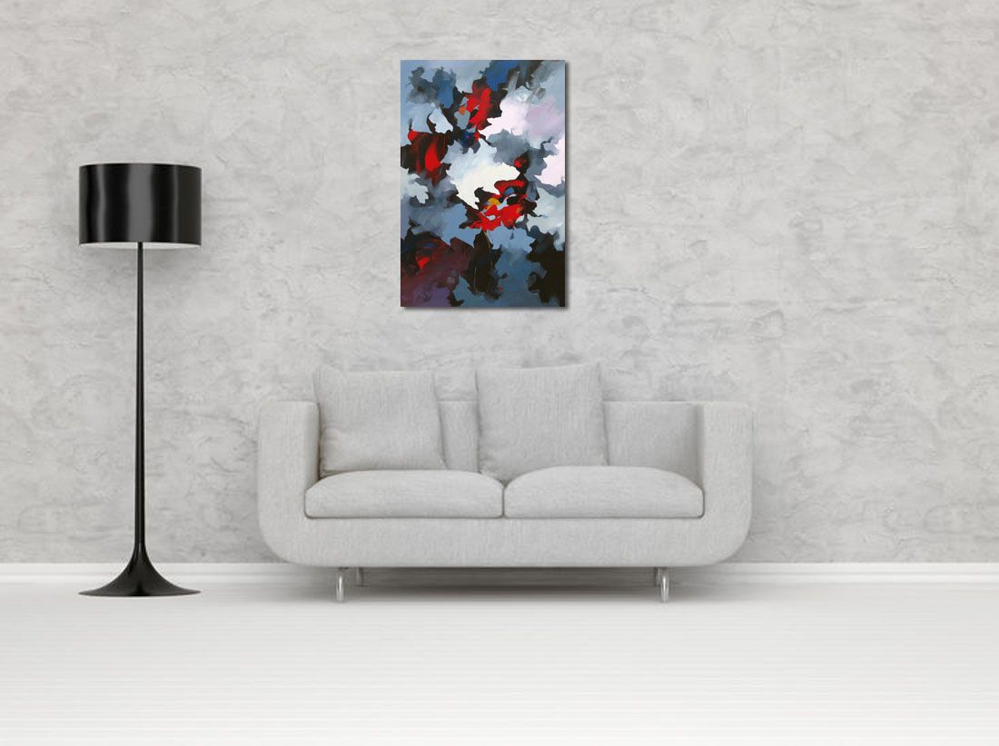 Tableau de BRUNEAU a pour titre  PEINTURE ABSTRAITE 89 style abstrait dim : BRUNEAUprix:
