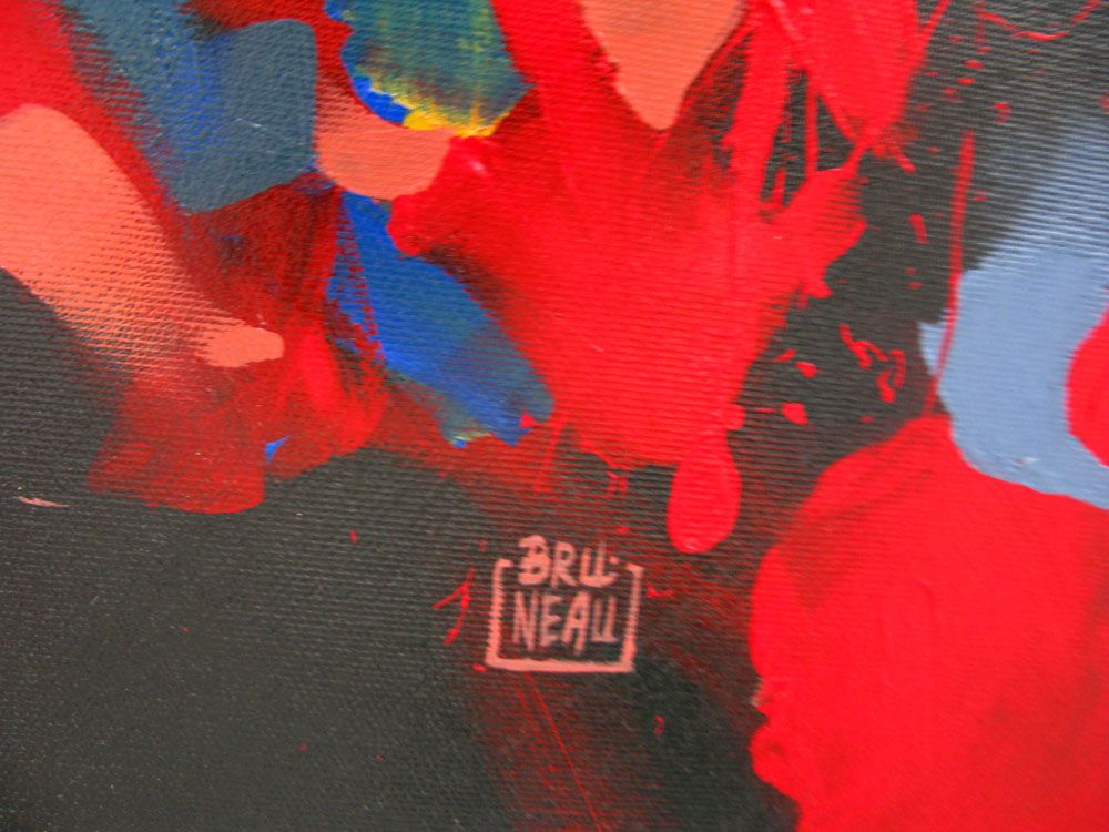 Tableau de BRUNEAU a pour titre  AR-MEN style abstrait dim : BRUNEAUprix: