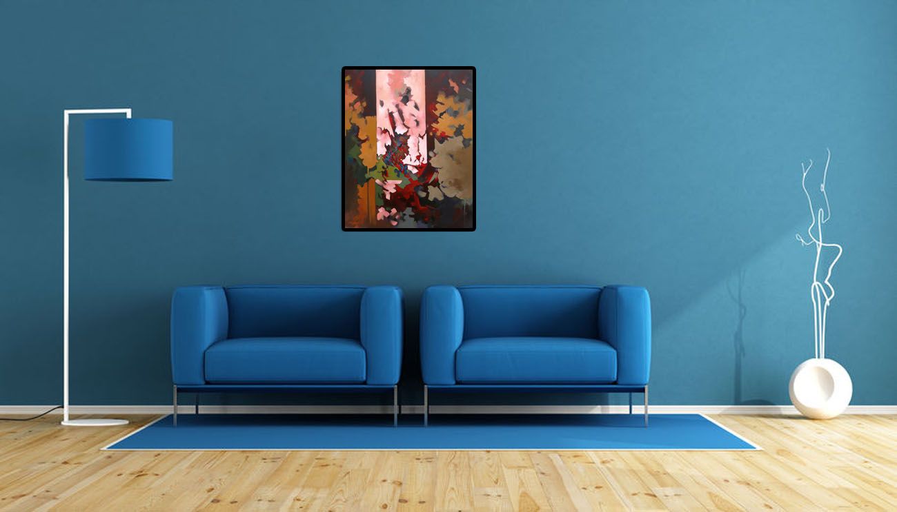 Tableau de BRUNEAU a pour titre  PEINTURE ABSTRAITE 3 style abstrait dim : BRUNEAUprix: