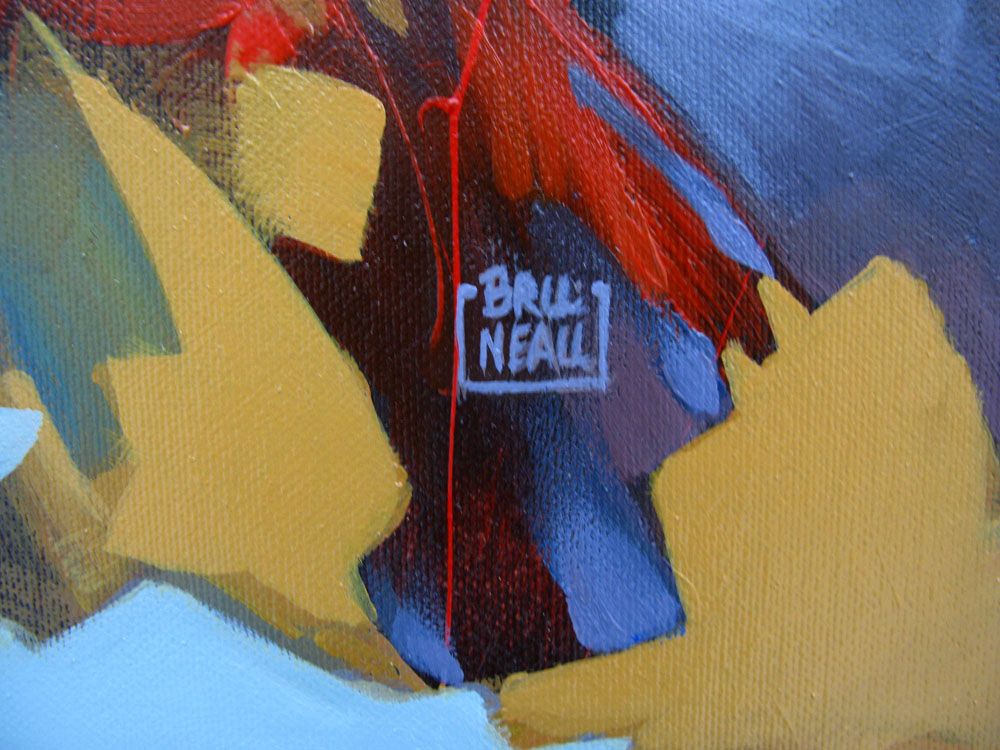 Tableau de BRUNEAU a pour titre  PEINTURE ABSTRAITE 13 style abstrait dim : BRUNEAUprix: