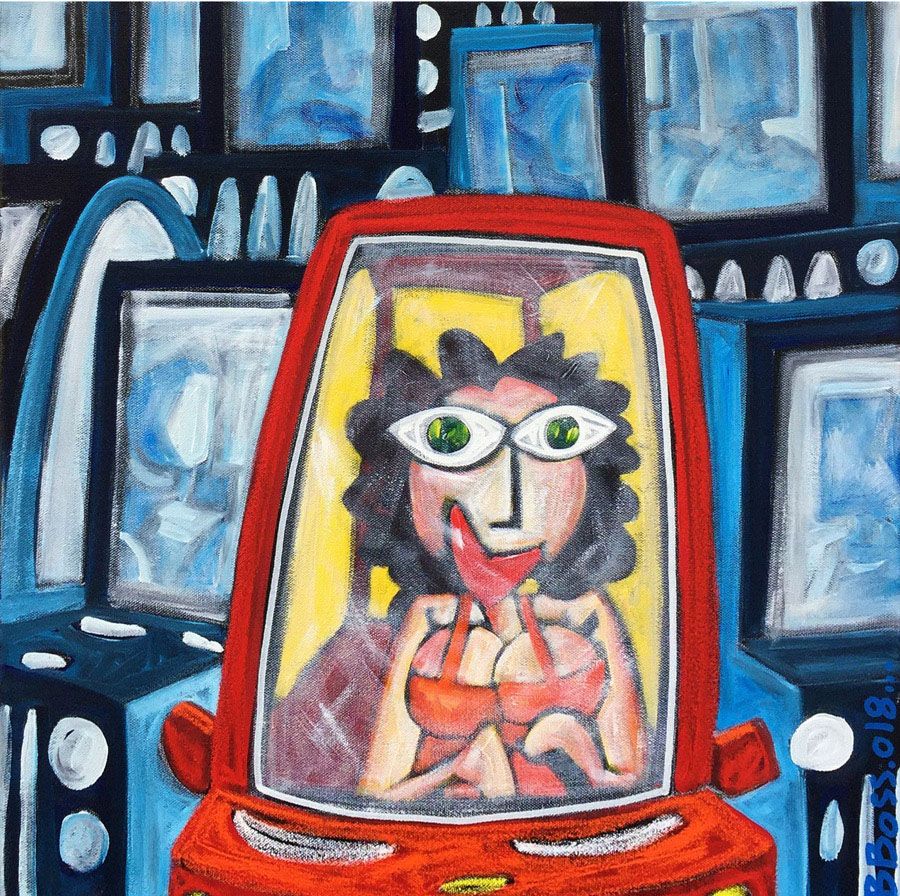 Tableau de B BOSS a pour titre  JEANNETTE style figuratif dim : B BOSSprix: