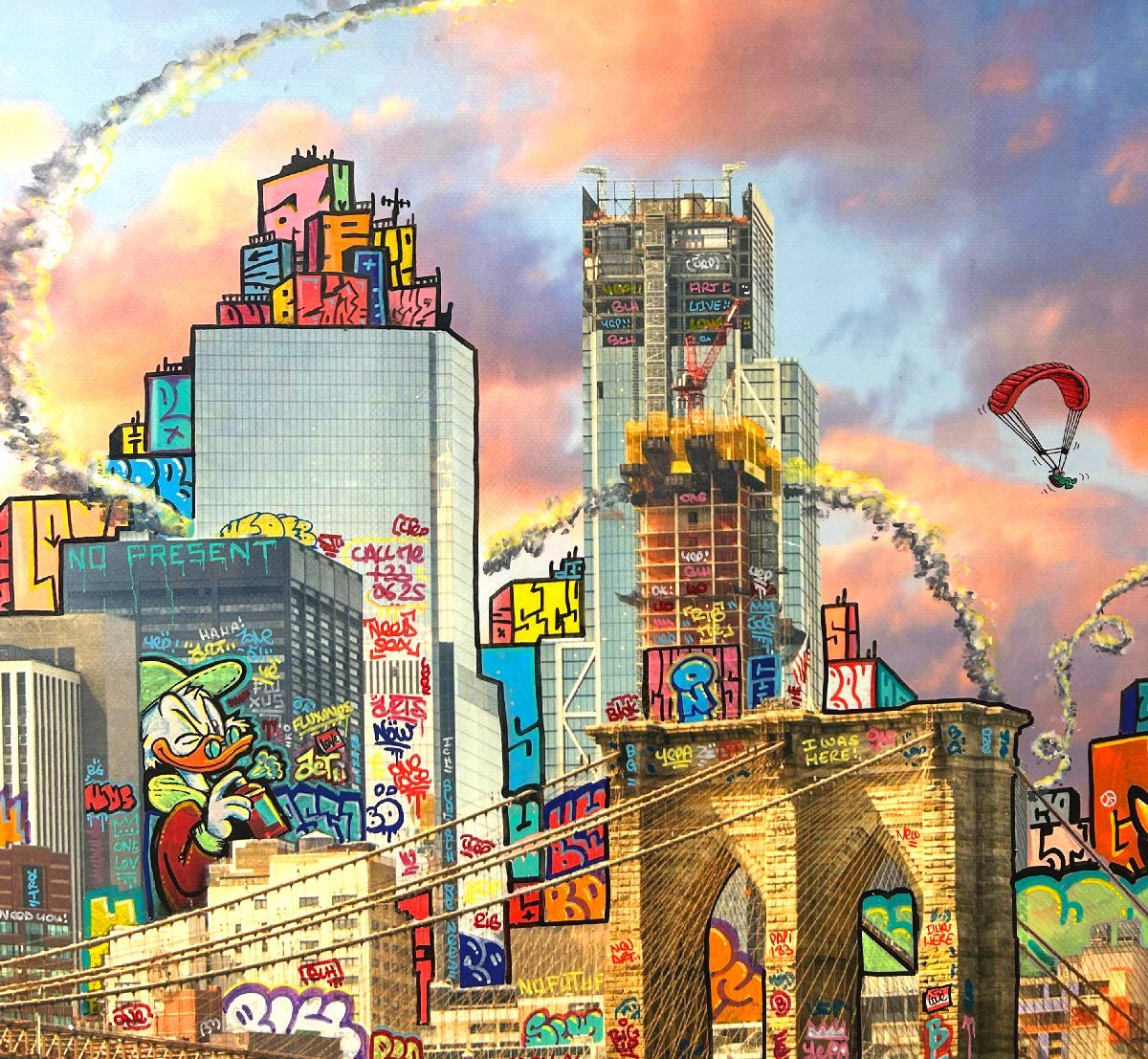 Tableau de BLACH a pour titre  New York ultimate 2026 style graffiti, street art dim : BLACHprix:1500