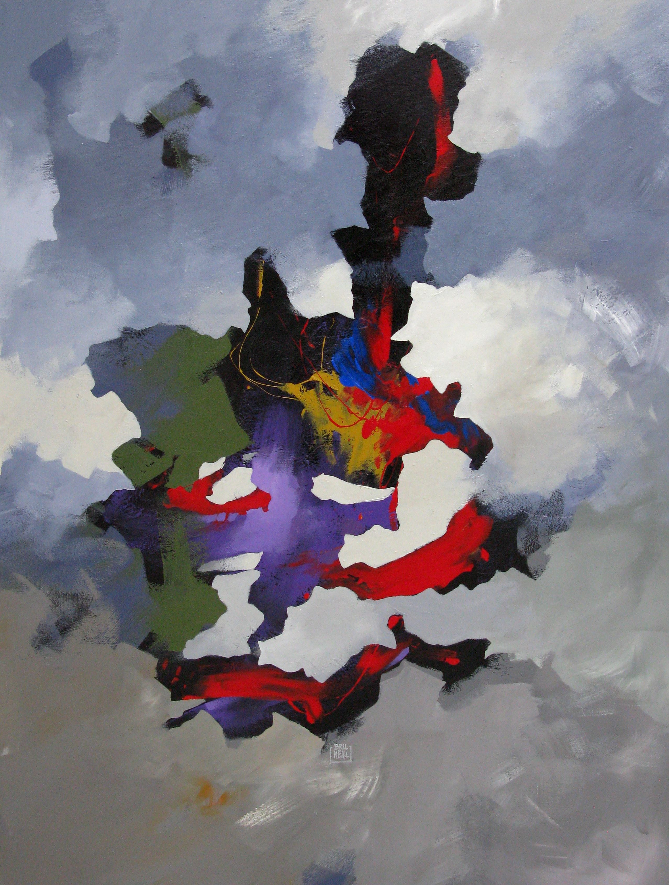 Tableau de BRUNEAU a pour titre  Black sails style abstrait dim : BRUNEAUprix:850