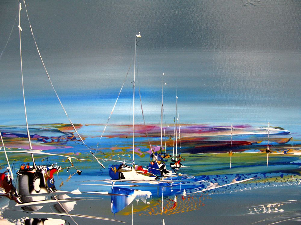 Tableau de F. BOUTET a pour titre  MARINE ABSTRAITE 2024-40 style figuratif dim : F. BOUTETprix:900