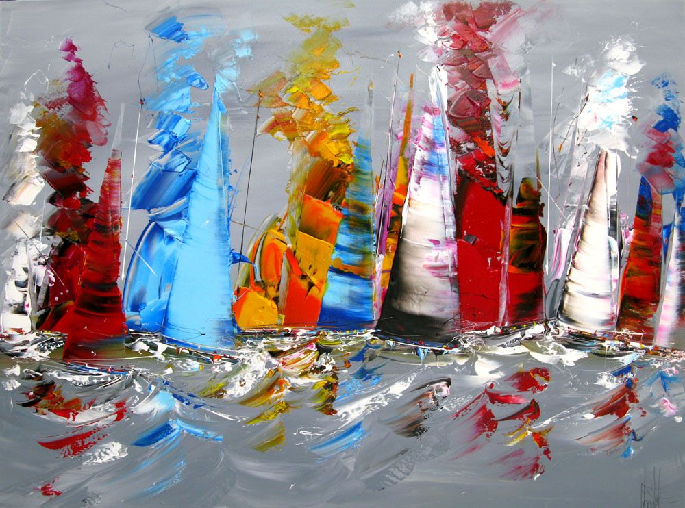 Tableau de F. BOUTET a pour titre  MARINE ABSTRAITE 2024-54 style abstrait dim : F. BOUTETprix:1100
