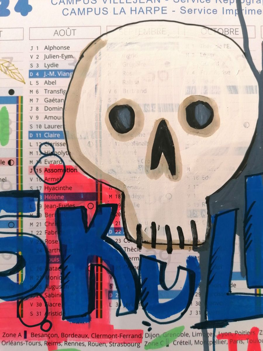 Dessin de TAREK a pour titre  Calendrier Skull style graphique, graffiti dim : TAREKprix:130
