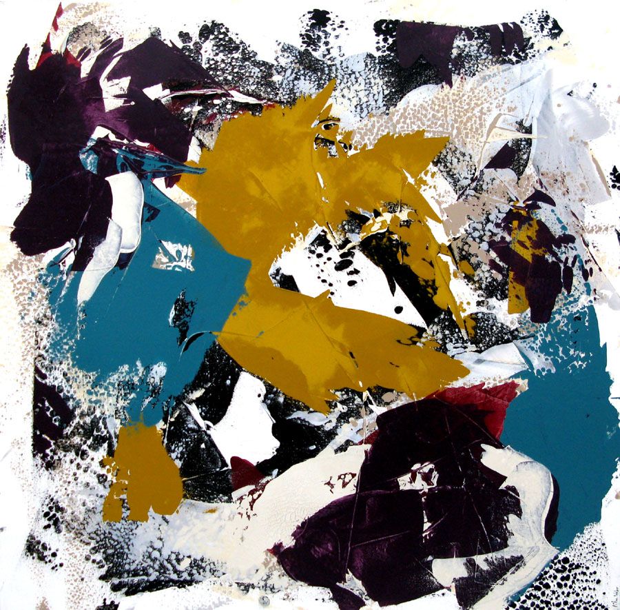 Tableau de CELINE WEBER a pour titre  SAFRAN 5 style abstrait dim : CELINE WEBERprix: